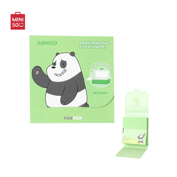 MINISO AU We Bare Bears Collection 5.0 Panda Drawing Sticky Notes 60 Sheets