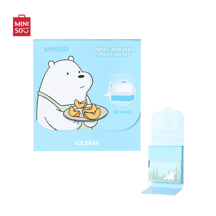 MINISO AU We Bare Bears Collection 5.0 Ice Bear Drawing Sticky Notes 60 Sheets