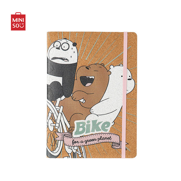 MINISO AU We Bare Bears Collection 5.0 A5 Corkwood Hardcover Book 96 Sheets