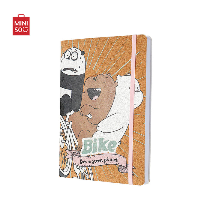 MINISO AU We Bare Bears Collection 5.0 A5 Corkwood Hardcover Book 96 Sheets