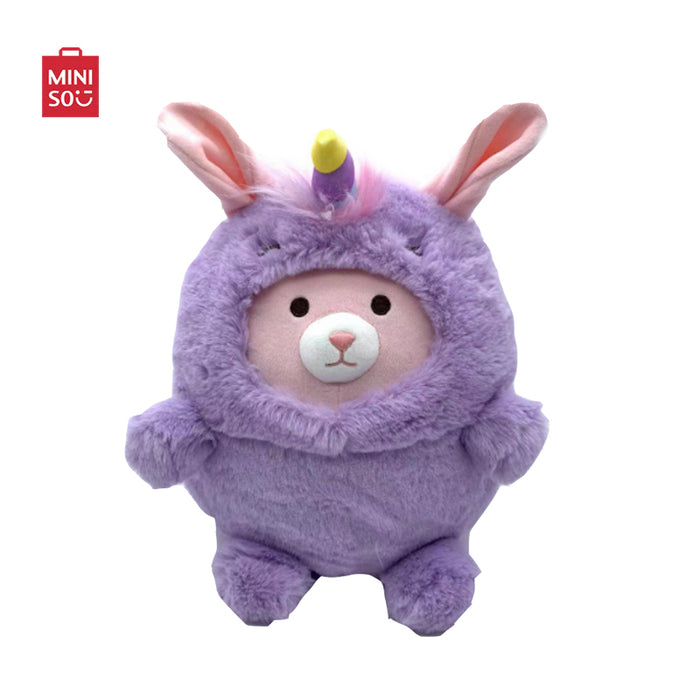 MINISO AU Mini Family Purple Round Unicorn Bunny Plush Toy 22cm