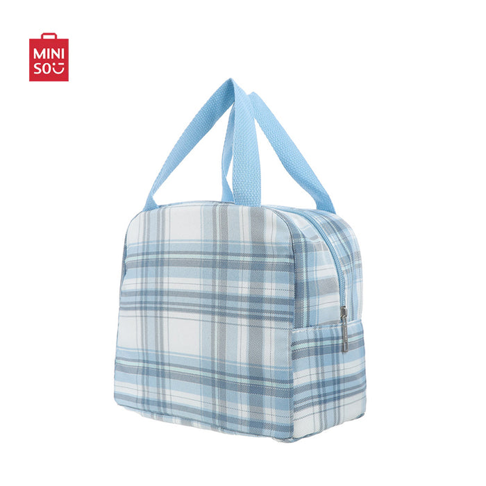 MINISO AU Classic Plaid Lunch Bag(Blue)