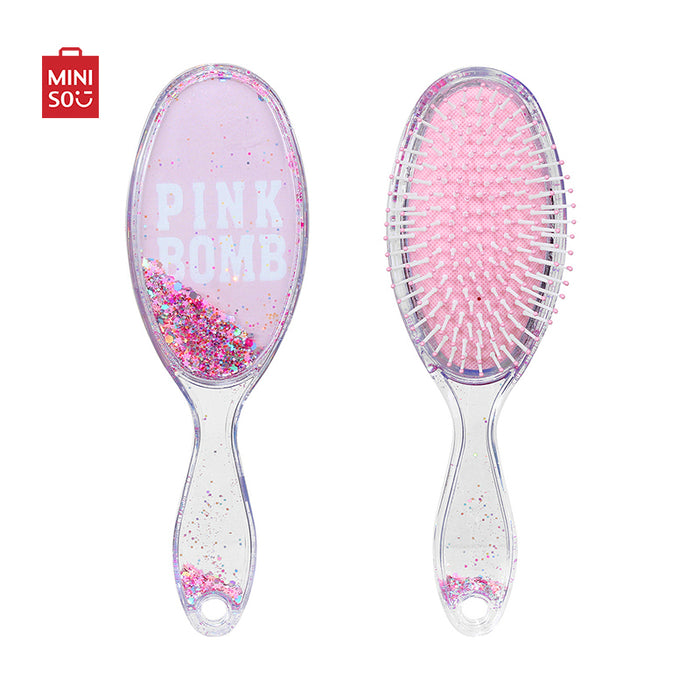 MINISO AU Pink Oval Cushion Hair Brush