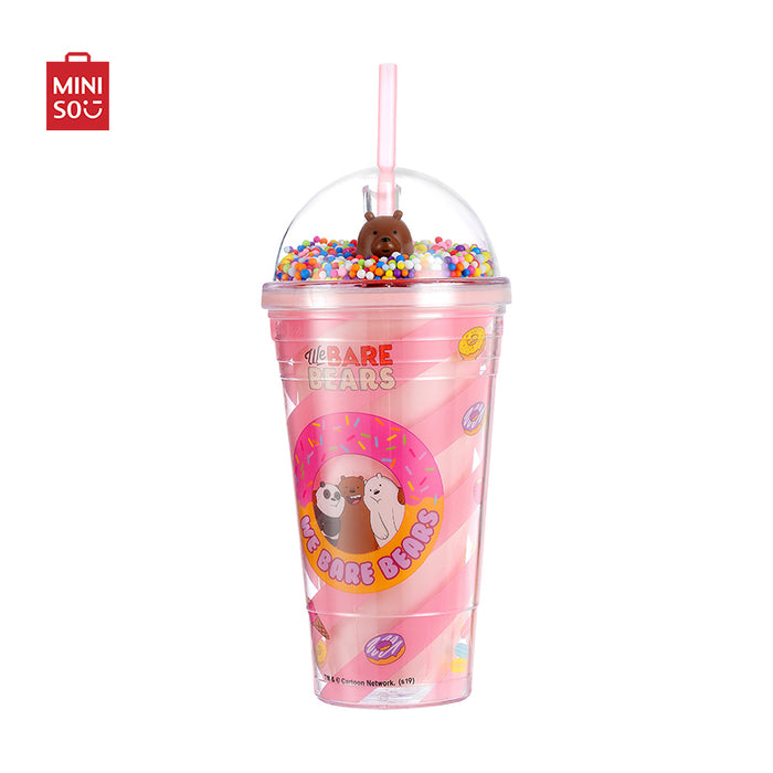 MINISO AU We Bare Bears Double Straw Cup-480ml