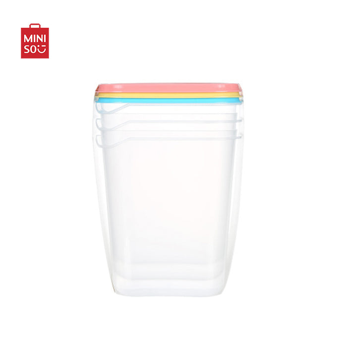 MINISO AU Multicolor Reuseable Plastic 1800ml Food Container set of 3(Random Colour)