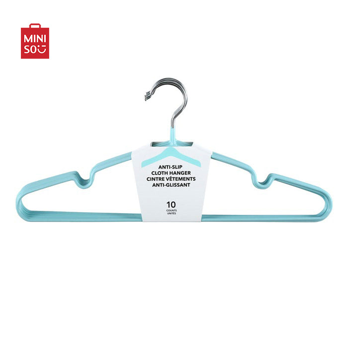 MINISO AU Simple Anti-slip Cloth Hanger 10 Counts Blue