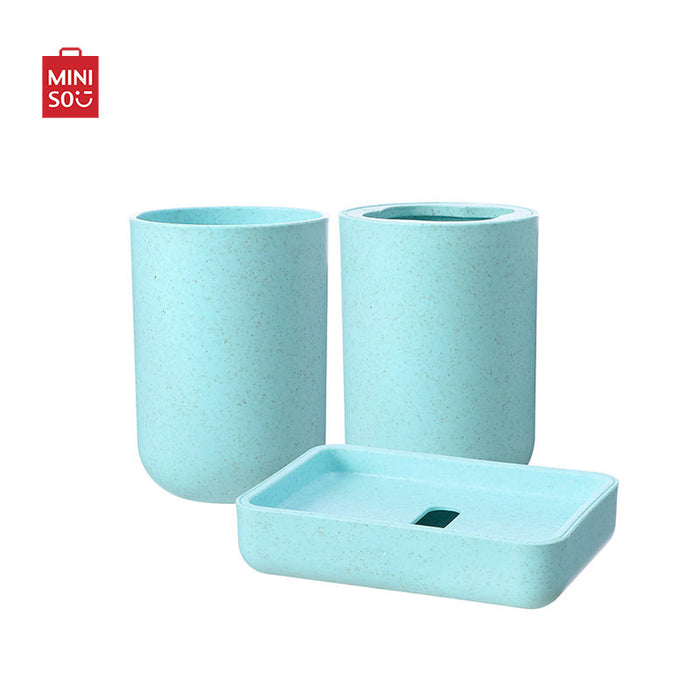 MINISO AU Bathroom Set, Toothbrush Holder + Soap Dish + Cup Set