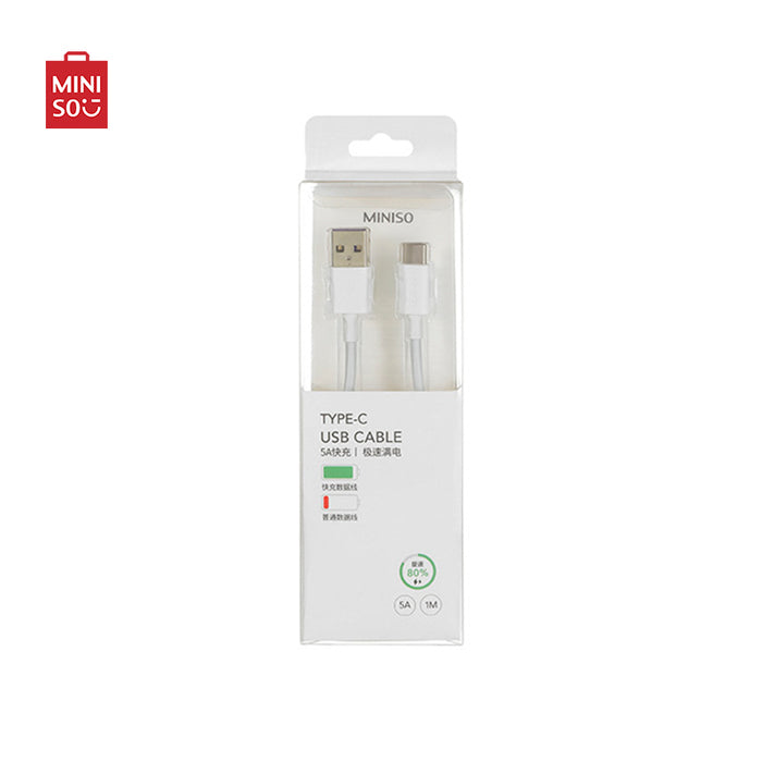 MINISO AU 5A Quick Charge Type-C Data Cable 1m White