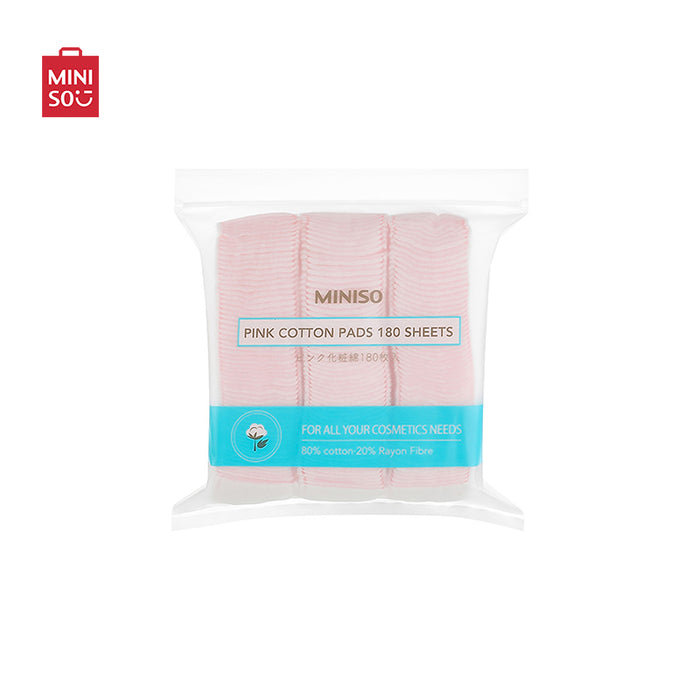 MINISO AU 180pcs Pink Facial Cotton Pads Makeup Remover Pads