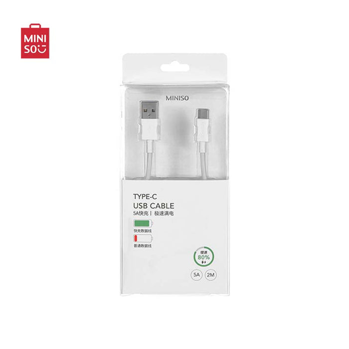 MINISO AU 5A Quick Charge Type-C Data Cable 2m (White)