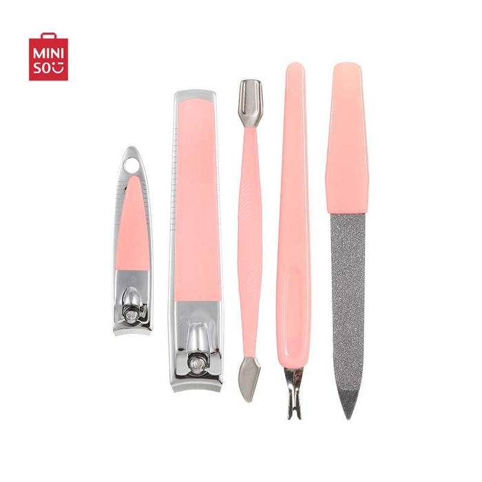MINISO AU Five-Piece Zipper Manicure Set(Pink)