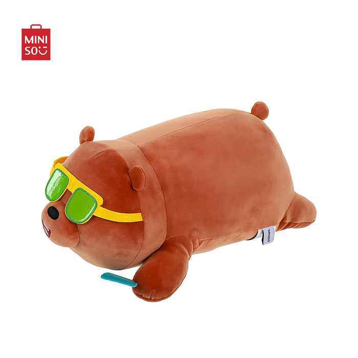 MINISO AU We Bare Bears Lying Plush Toy Stuffed Animal For Gifts 38cm