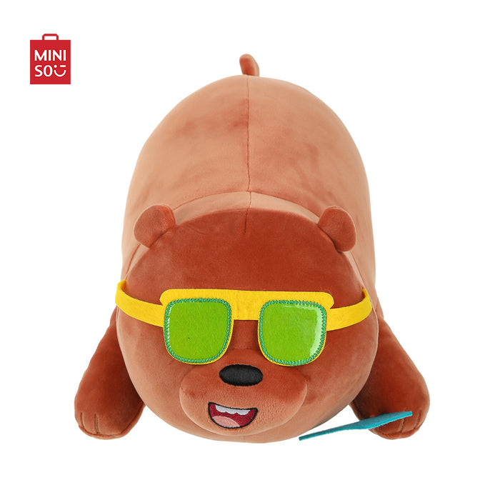 MINISO AU We Bare Bears Lying Plush Toy Stuffed Animal For Gifts 38cm