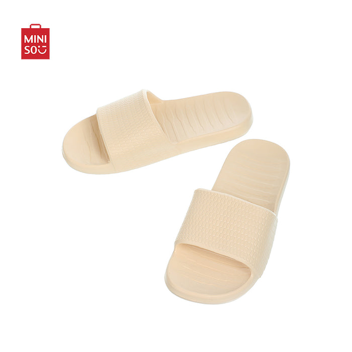 MINISO AU Women's Honeycomb Pattern Soft Sole Bathroom Apricot Slippers(37-38)
