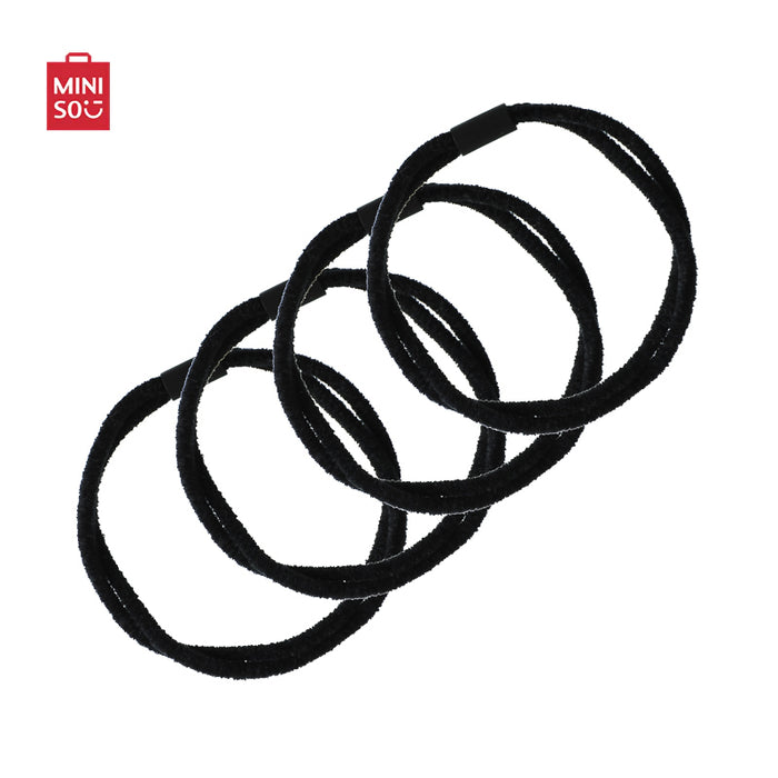MINISO AU Chenille Series 2-in-1 Black Rubber Band 4 Pcs