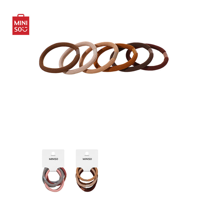 MINISO AU Colored Rubber Band with Thickened Flat Stripe 6 Pcs (Random)