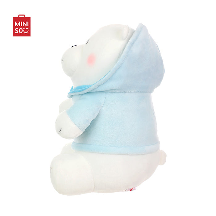 MINISO AU We Bare Bears Plush Toy With Hoodie (Ice Bear) 24.5cm