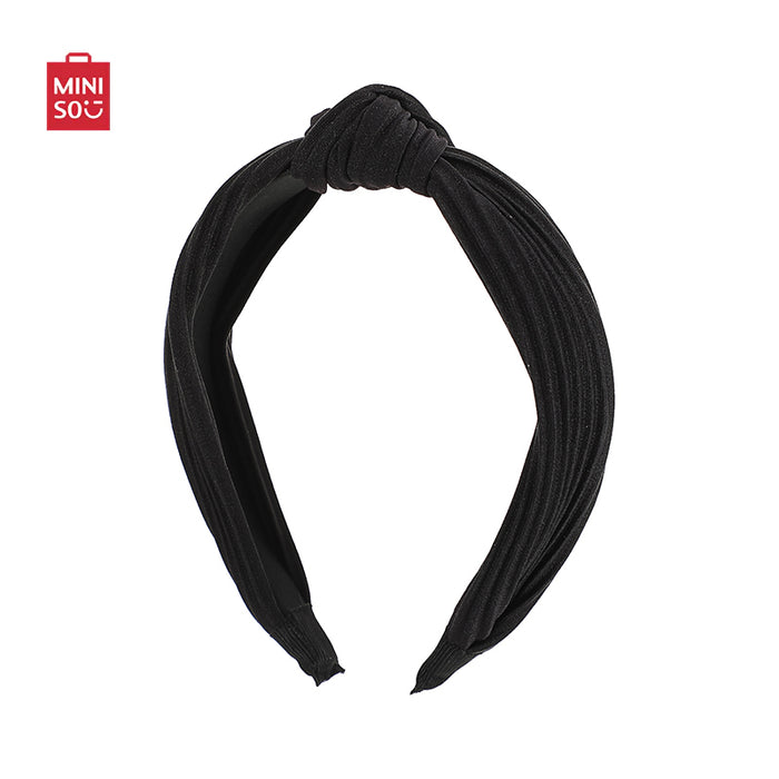 MINISO AU 3cm Black Folded Pattern Hair Band