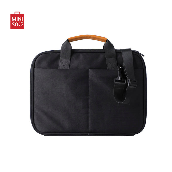 MINISO AU Computer Handbag with Double Zippers Black