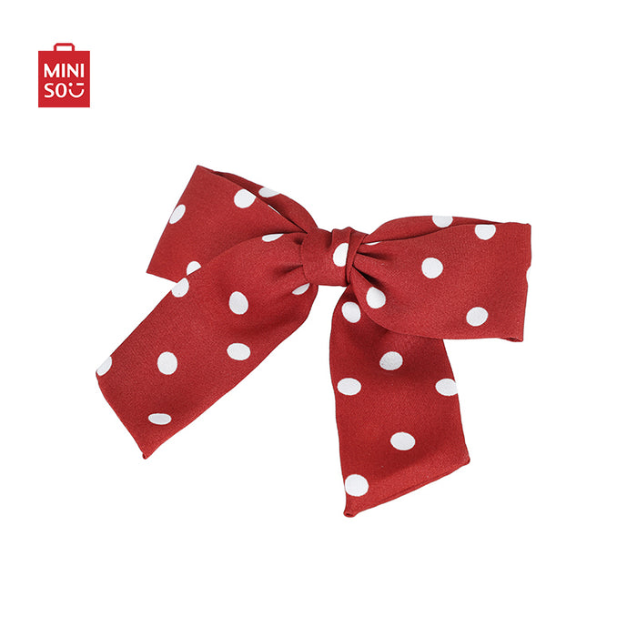MINISO AU Red Duck Bill Hair Clip with Dotted Bowknot for Women Girls Kids Hair Braids