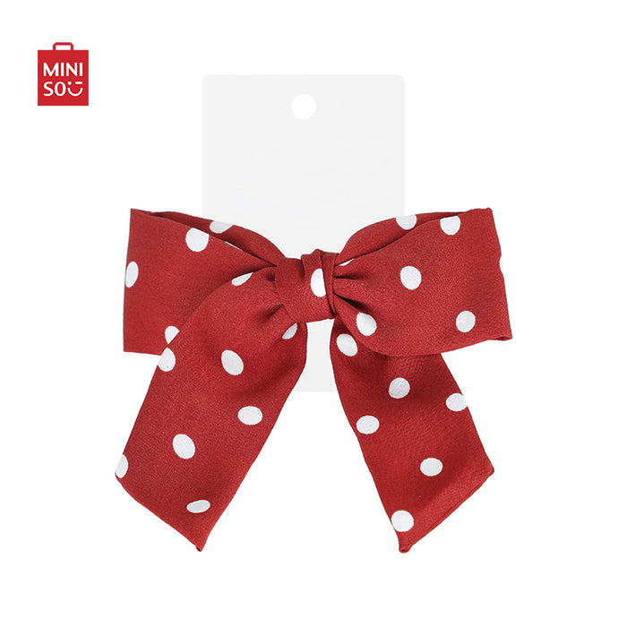 MINISO AU Red Duck Bill Hair Clip with Dotted Bowknot for Women Girls Kids Hair Braids