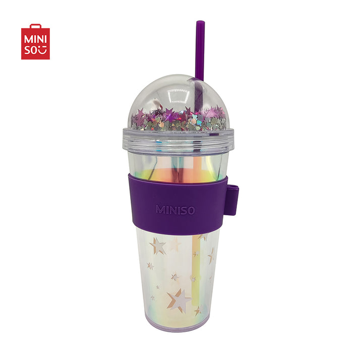 MINISO AU Illusion Collection Straw Water Bottle 420ml