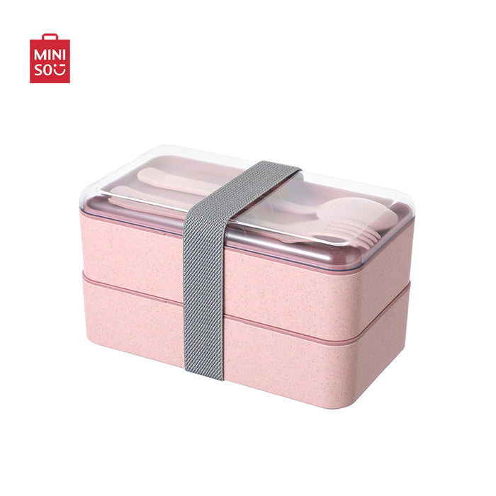 MINISO AU Double-layer Bento Box 1000mL Pink