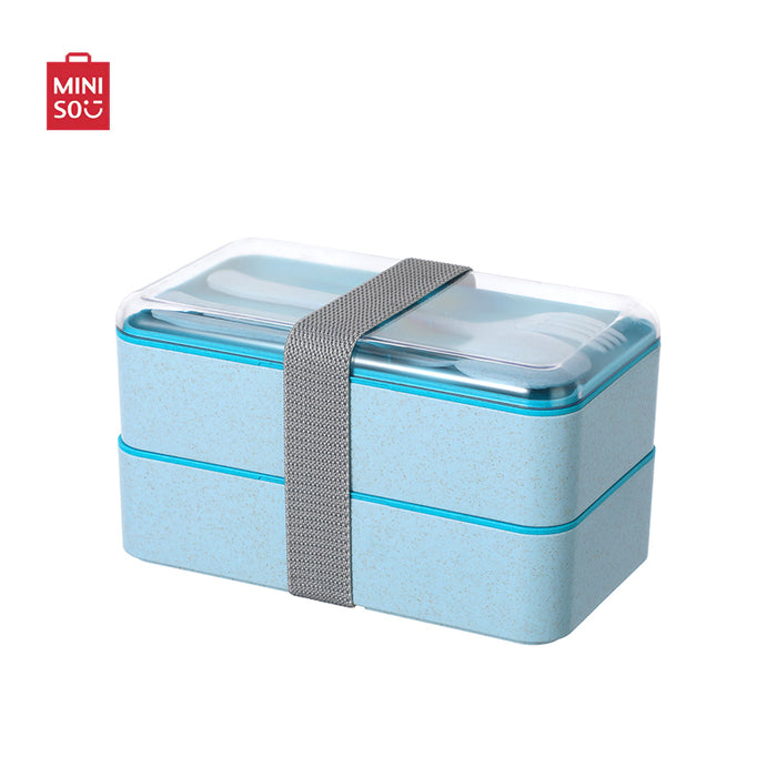 MINISO AU Double-layer Bento Box 1000mL Blue