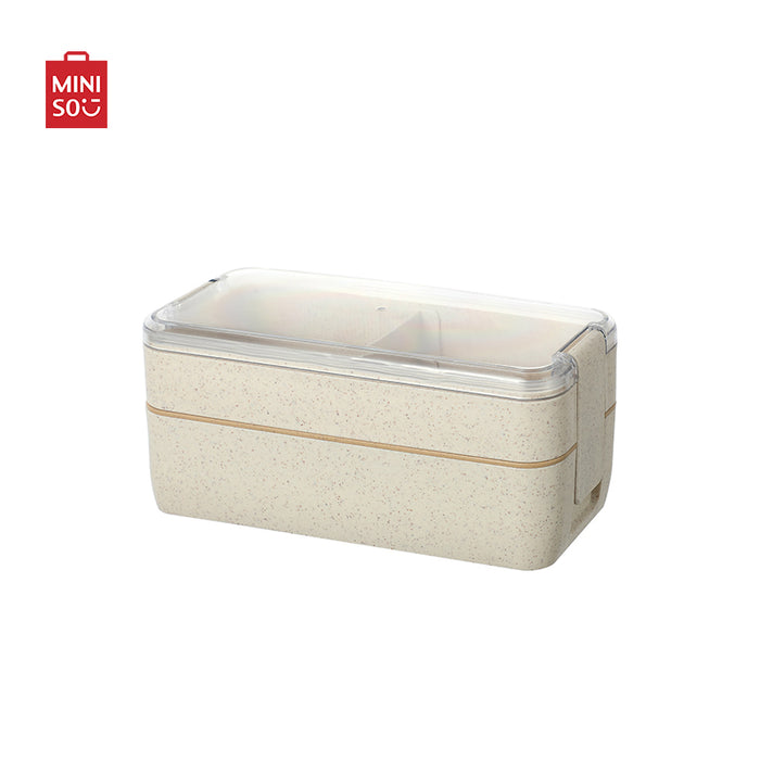 MINISO AU Wheat Straw Double Layer Bento Box 750ml