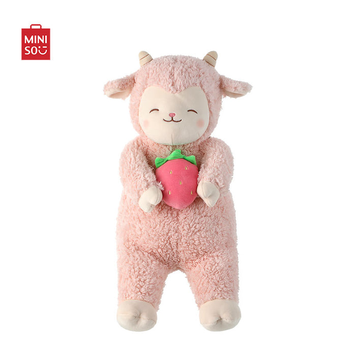 MINISO AU Lazy Sheep with Strawberry Plush Toy Stuffed Animal 34cm For Gift