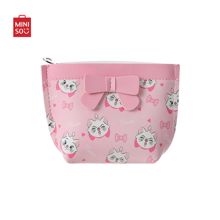 MINISO AU Disney Animals Collection Marie,Pink Coin Purse Wallet for Womens and Girls