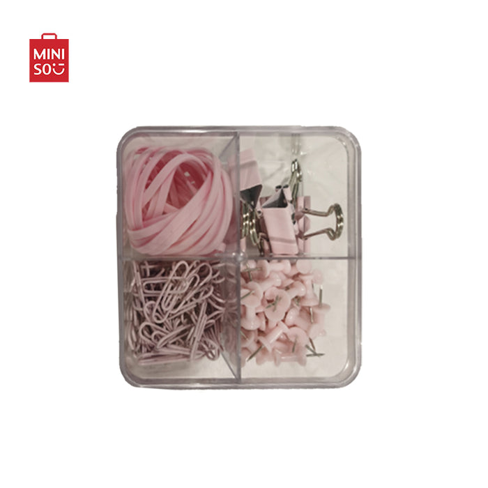 MINISO AU Pink Office Supplies Set with Push Pins