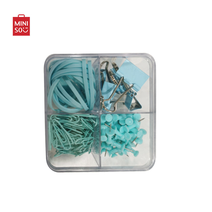 MINISO AU Blue Office Supplies Set with Push Pins