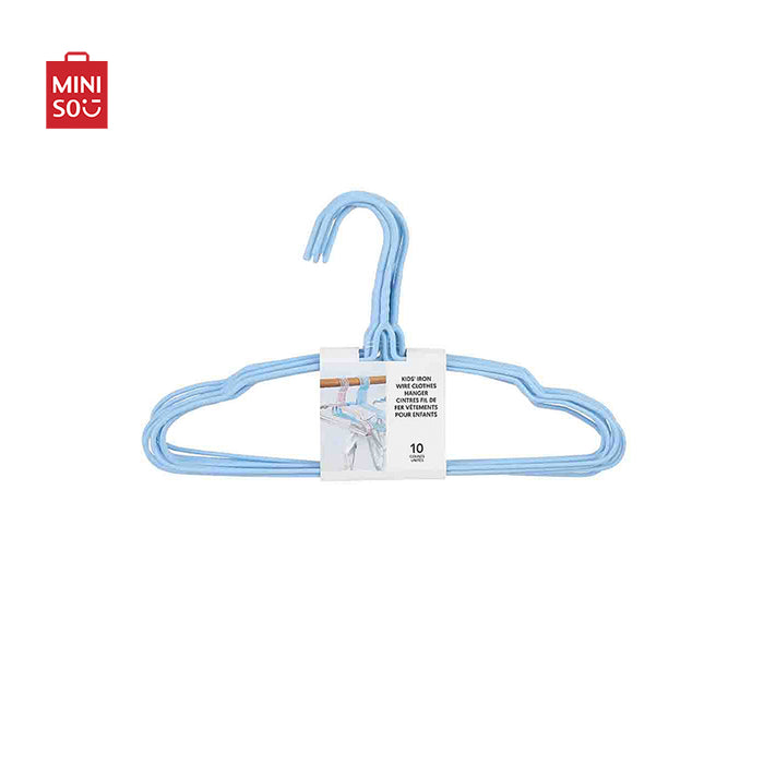 MINISO AU Kids' Clothes Hanger with Hook 10 Pcs Blue