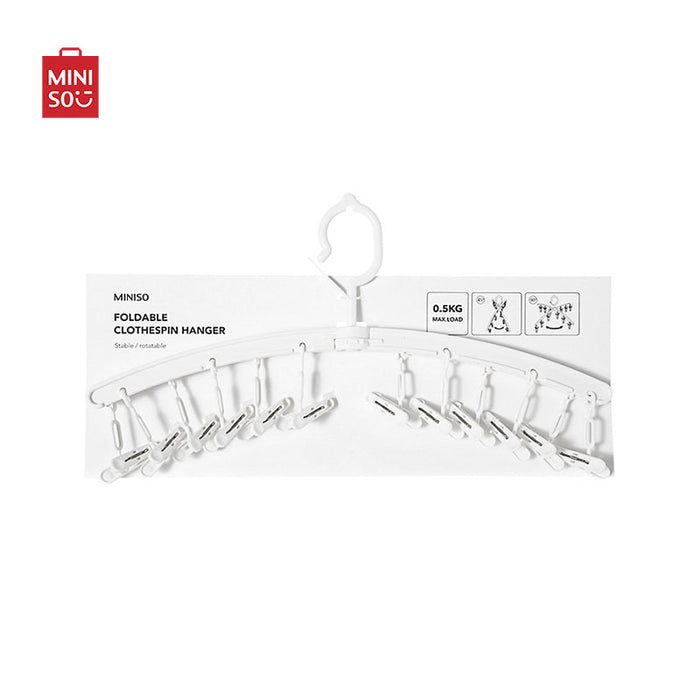 MINISO AU Foldable Hanging Drying Rack Clothespin Hanger (White)