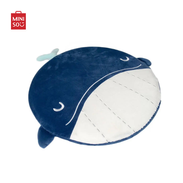 MINISO AU Ocean Series Dark Blue Whale Flat Plush Toy Seat Cushion 50cm For Home and Office