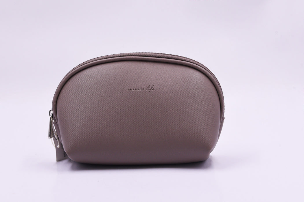 MINISO AU Simple Gray Semicircle Cosmetic Bag