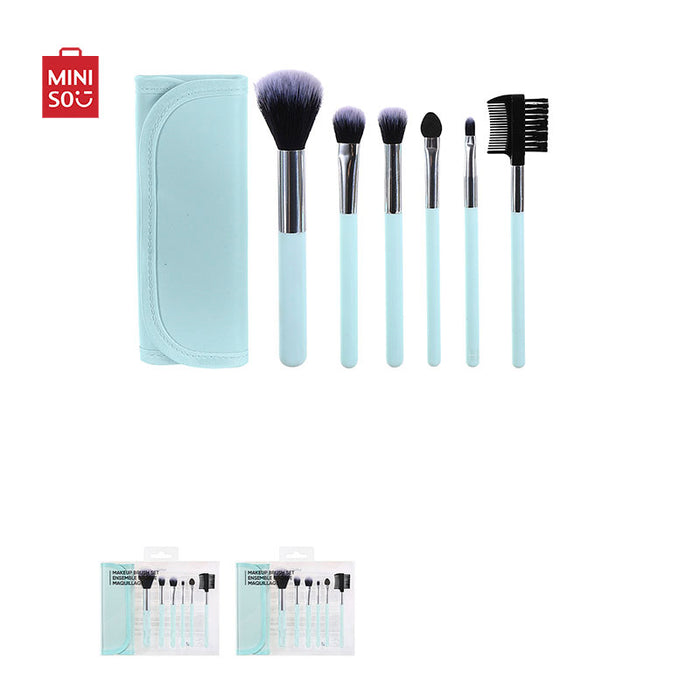 MINISO AU Makeup Brush Set,Pale Turquoise