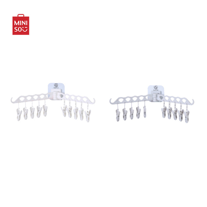 MINISO AU Wall Mounted Foldable Drying Rack with 10 Clips