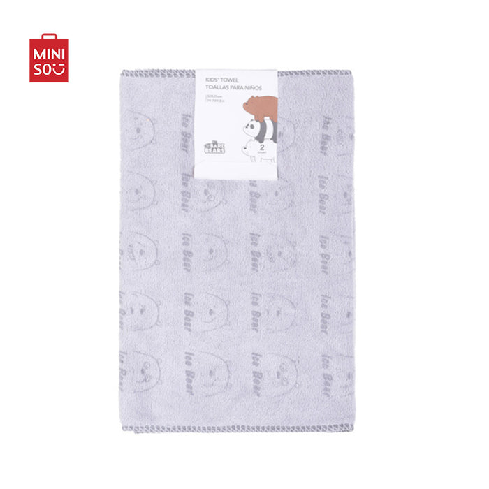 MINISO AU We Bare Bears Collection 5.0 Kids' Towels Gray (Set of 2)