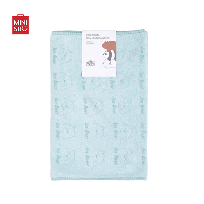 MINISO AU We Bare Bears Collection 5.0 Kids' Towels Mint Green (Set of 2)