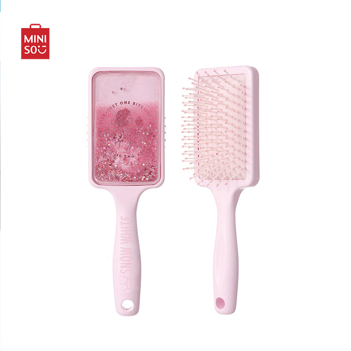 MINISO AU Disney Princess Collection Oval Massaging Paddle Brush with Glitter Powder Snow White