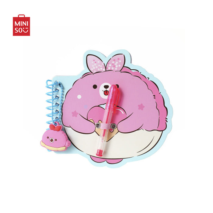 MINISO AU Mini Family Sweetheart Bunny Series Wire-bound Book with Gel Pen & Pendant Blue