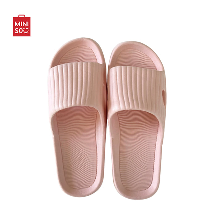MINISO AU Classic Stripe Women's Bathroom Slippers(Pink,39-40)