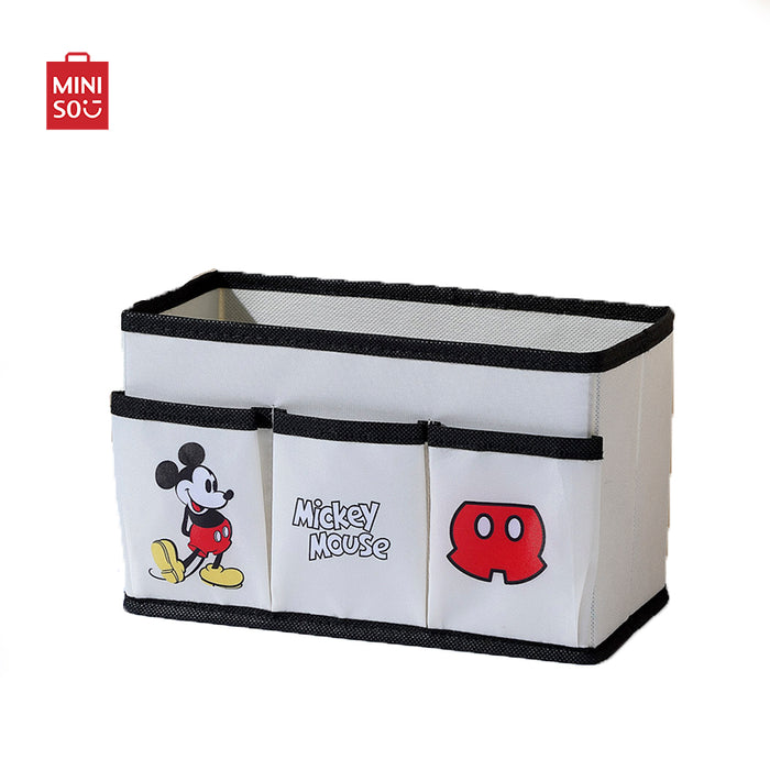 MINISO AU Mickey Mouse Collection Fabric Storage Box with 3 Pockets Mickey