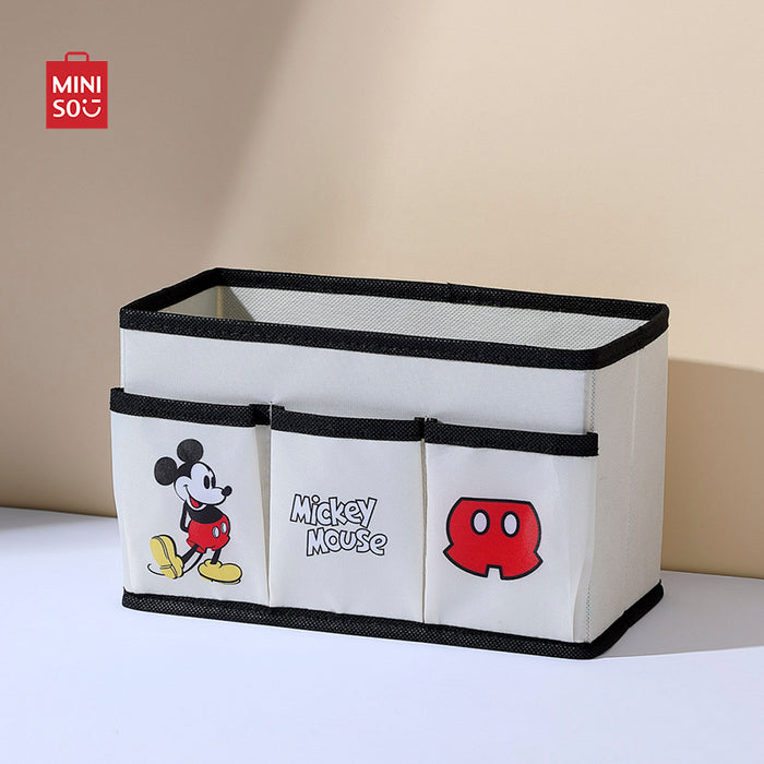 MINISO AU Mickey Mouse Collection Fabric Storage Box with 3 Pockets Mickey