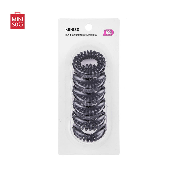MINISO AU 3.5 Black Spiral Hair Ties 6 Pcs