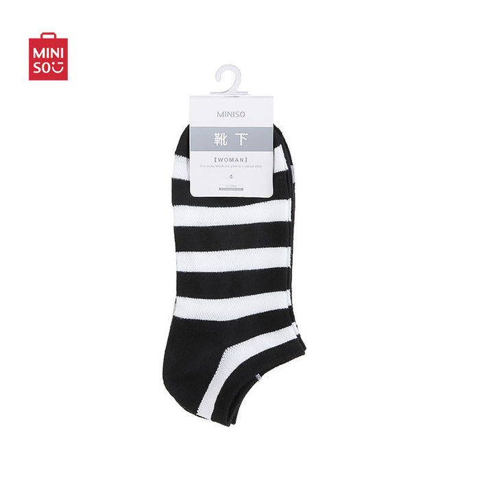 MINISO AU Women’s  Classic Striped Low-Cut Socks (3 Pairs)
