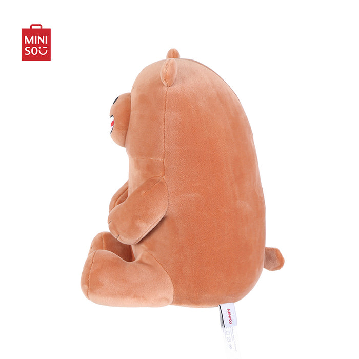 MINISO AU We Bare Bears Brown Sitting Stuffed Animal Plush Toy for Gift 30cm(Grizzly)
