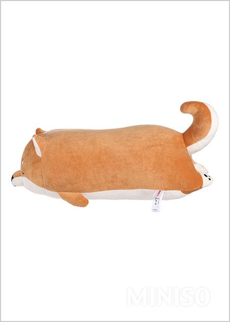 MINISO AU Shiba Collection Lovely Lying Shiba Plush Toy Brown Stuffed Animal 54cm for Gifts